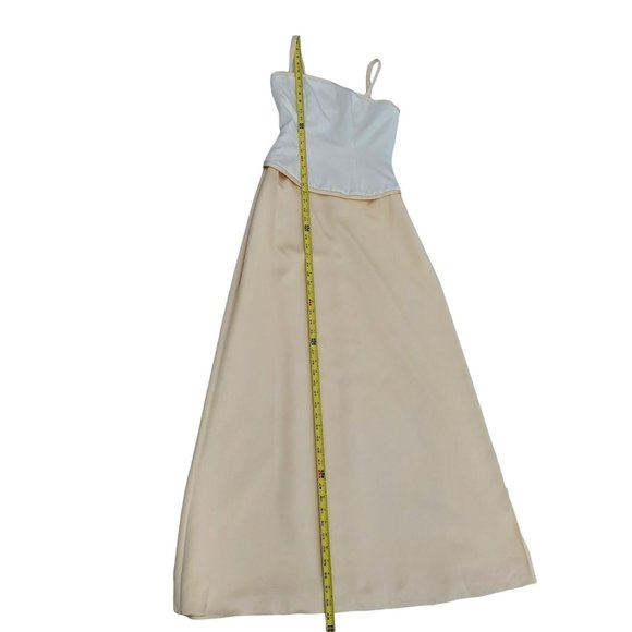Vintage Watters and Watters Two-Piece White/Yellow 90s/Y2K Bridesmaid Dress Sz 2 - Picture 6 of 13